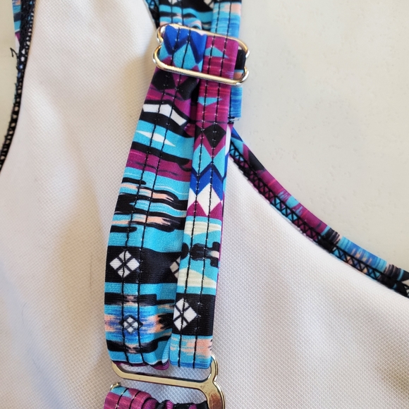 Multi-Colored Print Swim Halter Top size 3XL - Picture 6 of 13